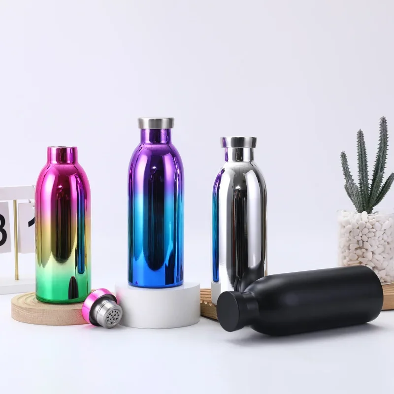 New Double layered Vacuum Coke Bottle Outdoor Portable Sports Water Bottle 304 Stainless Steel Small Mouth Bottle