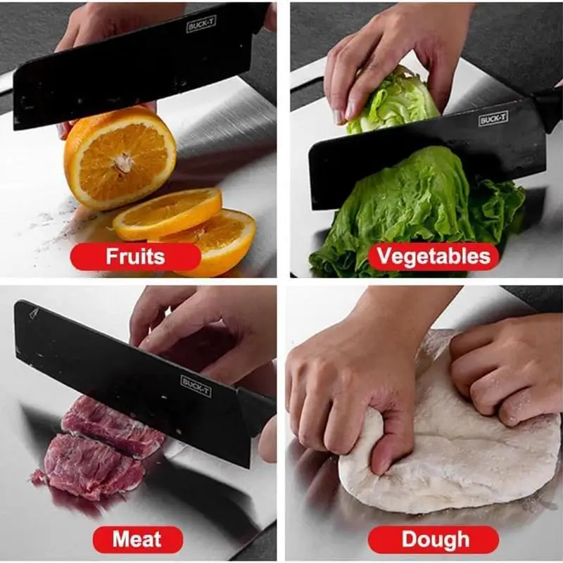 Kitchen Titanium Cutting Board Double-Sided Thicken Chopping Board 304 Stainless steel Food Grade Meat Fruits Vegetables Board