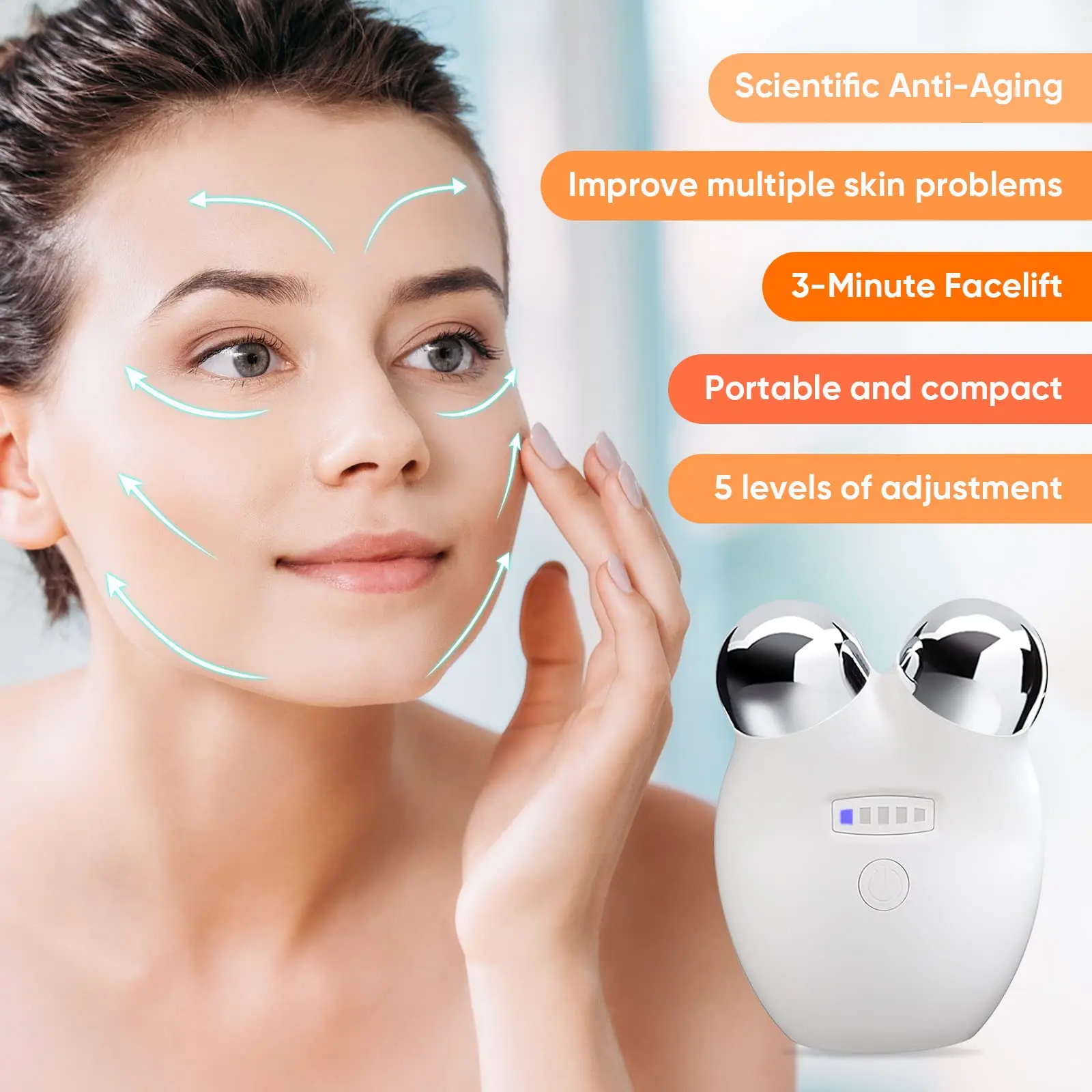 Microcurrent Face Lift Device Rechargeable Face Massager for Anti Aging and Wrinkle Skin Rejuvenation Double Chin Massager