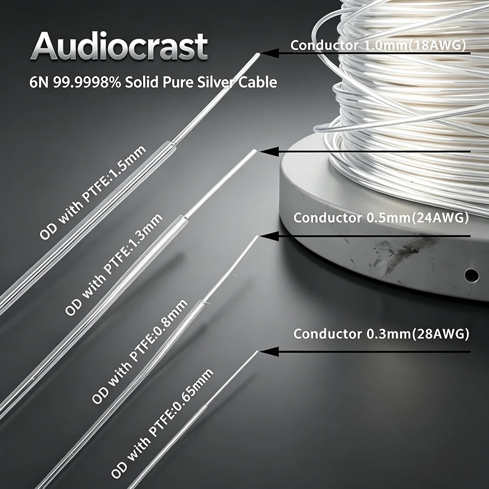 

Audiophile Grade 6N 99.99998% Pure Silver Solid Core Wire | DIY Headphone & Audio Signal Cable