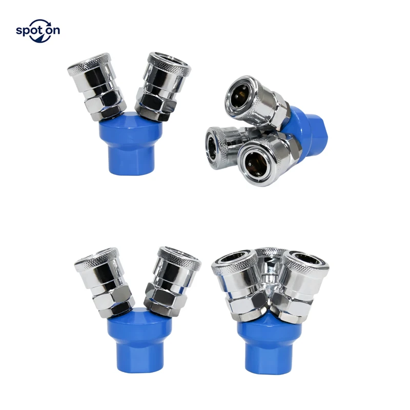 Pneumatic Connector For Air Compressor SMV Round Two-way SMY Round Three-way Internal Thread Quick Connector Pneumatic Tool