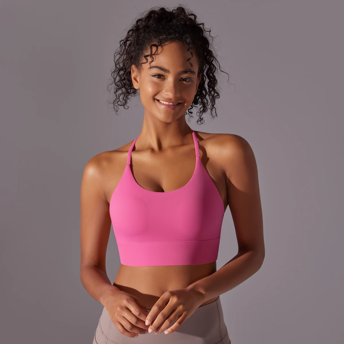Sport-BH, weich, rückenfrei, sexy Damen-Fitness-BH, Strumpfhosen, Yoga-Weste, hohe Festigkeit, stoßfest, für Fitnessstudio, Sport-Top, Push-Up mit Brustpolster – Detail 10