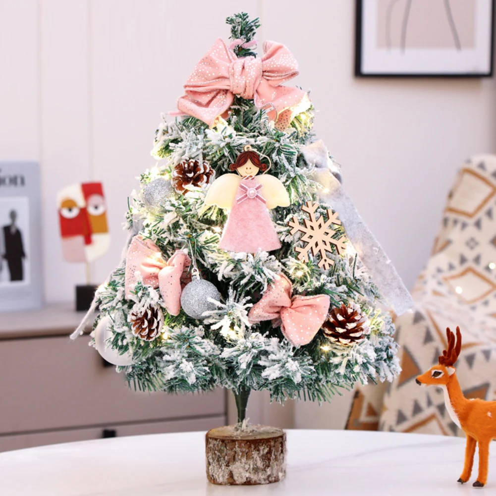 

Small 45cm Christmas Tree With Brown/Pink/Blue Decor Charming Party Decorative Props For Living Room