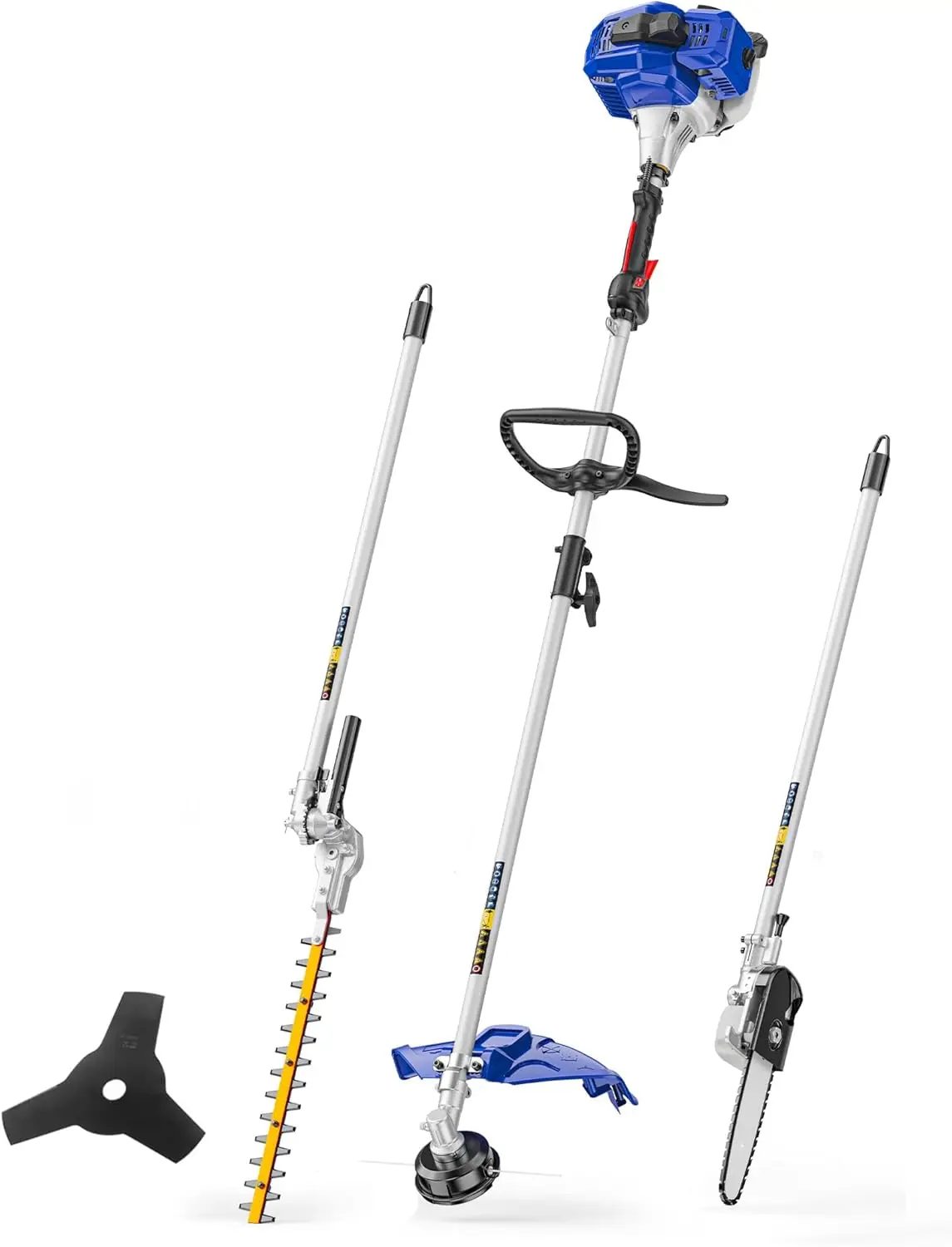 

26cc Gas Powered 4-in-1 Yard Tool: String Trimmer, Pole Saw, Hedge Trimmer, Brush Cutter with Comfortable Handle