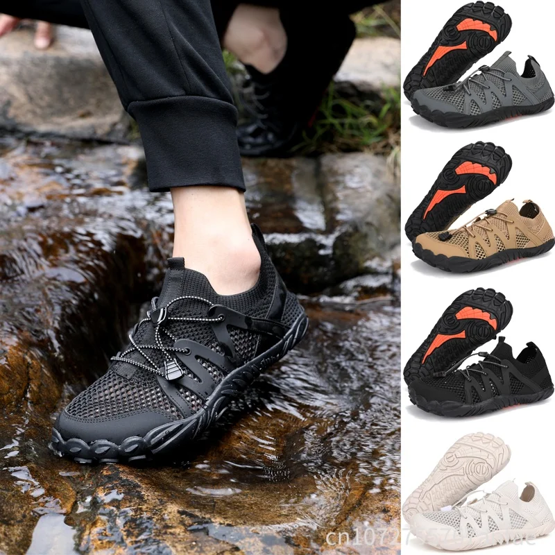 Unisex Water Shoes Men Outdoor Non-Slip climbing Shoes Trail Tracking Trekking Sneakers Wading Fishing Light Men's footwear