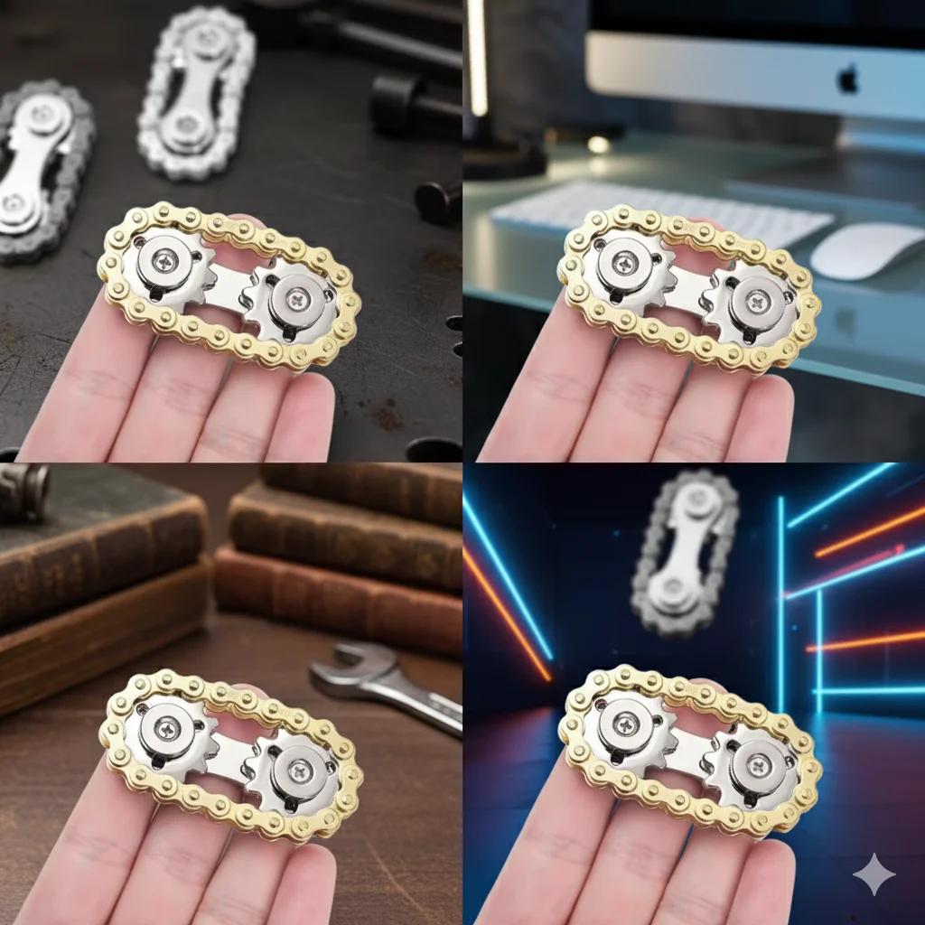 Volante giratorio para la yema del dedo, cadenas de Metal, juguetes antiestrés, Spinner Popite, Spinner antiestrés, atenuador simple, piñones de bicicleta