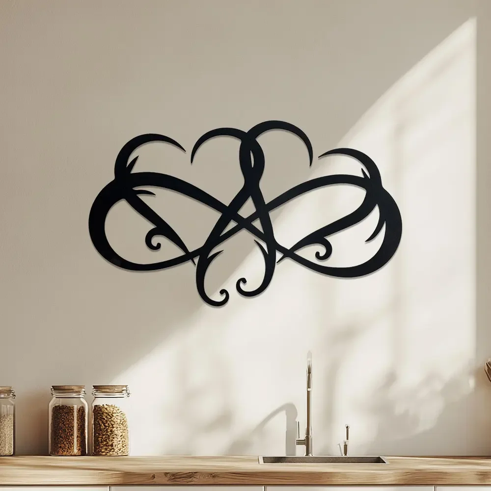 Metal Wall Decoration Heart Metal Sculpture Heart Metal Wall Art Cast Wall Decor Geometric Metal Wall Infinity Heart Wall Decor