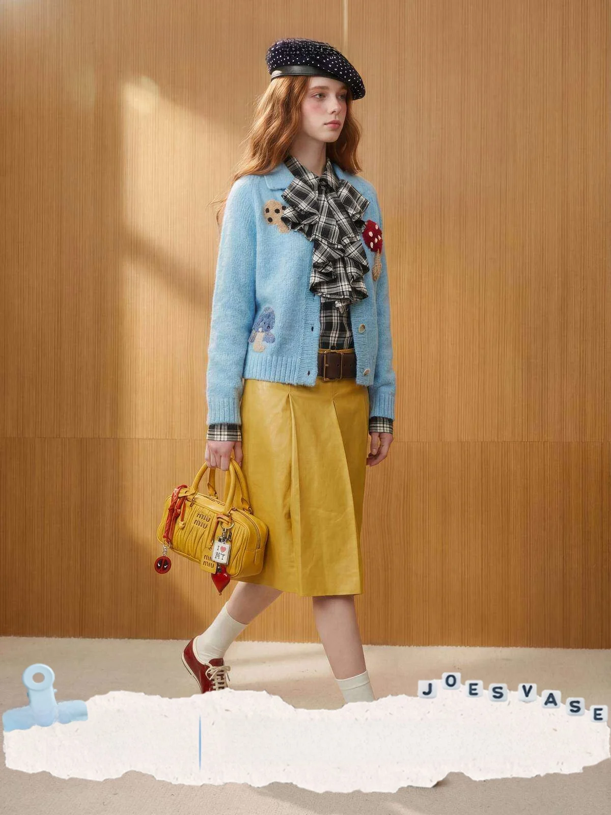 

Синий вязаный свободный кардиган для женщин с вышивкой Musoom Tree, винтажный стиль, удлиненный рукав, стандартная длина, на одной пуговице