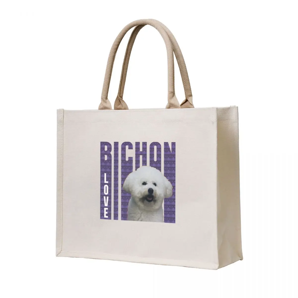 

Bichon (love) Frise design Tote Bag foldable reusable bag canvas shopping bag sacs de shopping female