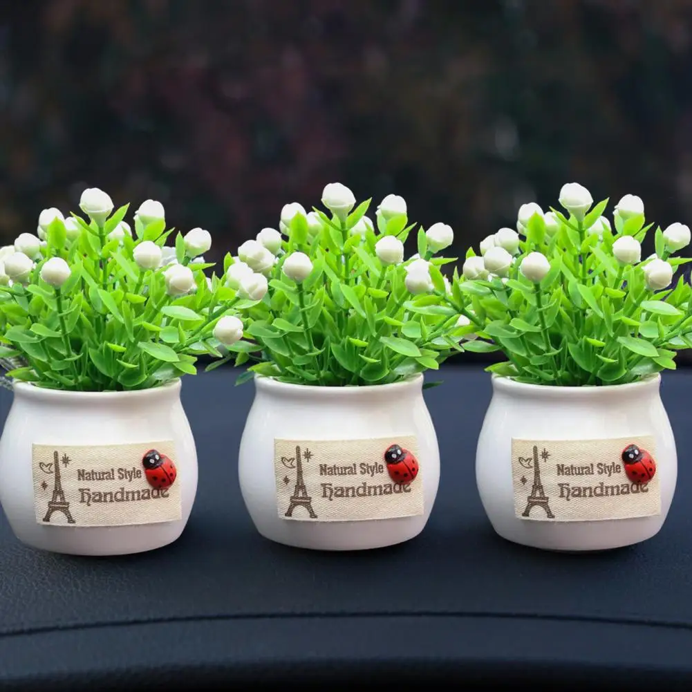 

Fake Plant Vibrant Automotive Dashboard Mini Artificial Flower Potted Plant Decoration for Car Ornament Potted Plant Ornament