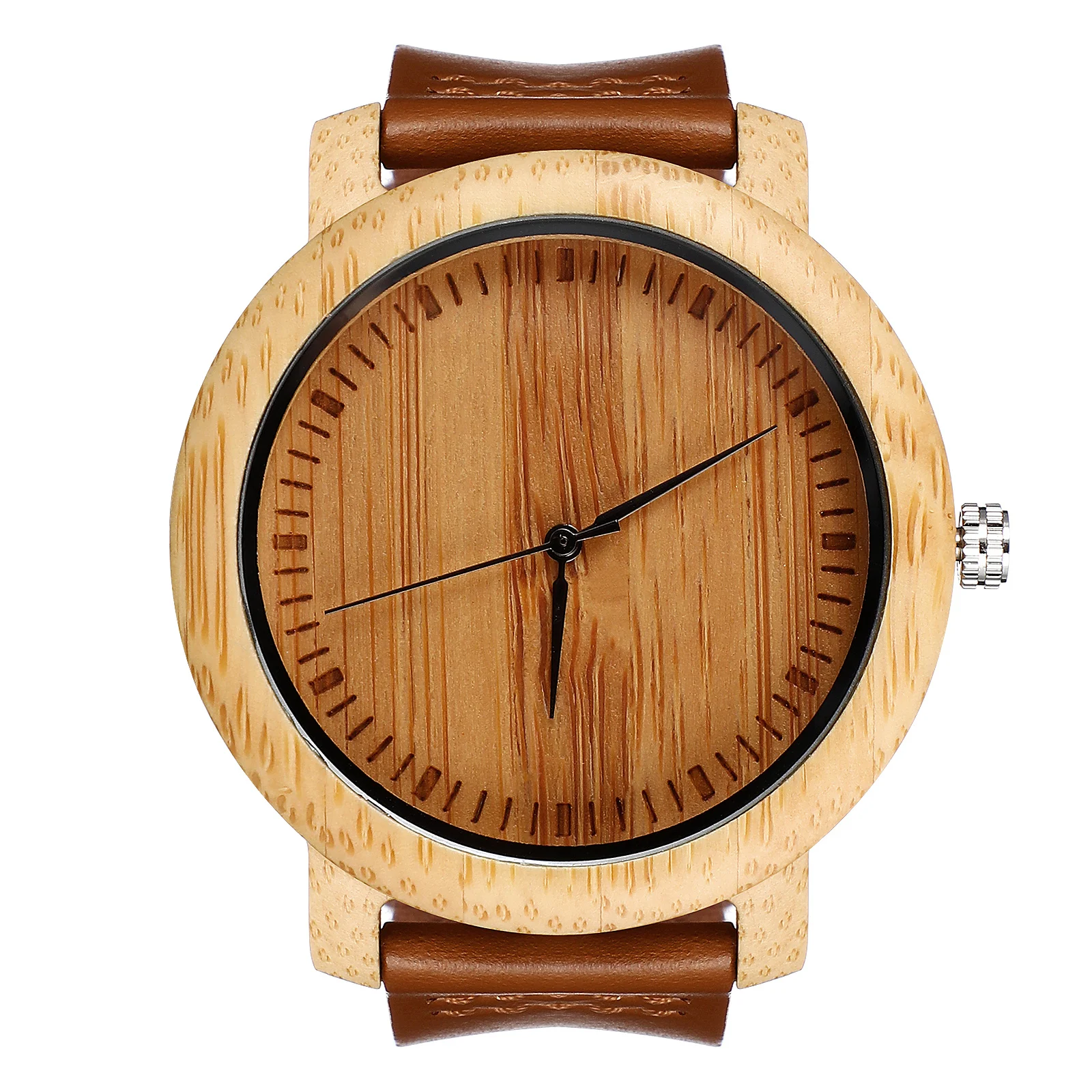 Bamboo Quartz Movement Wristwatch Mens Handmade Strap Durable Comfortable Business Gifts Travel Accessory
