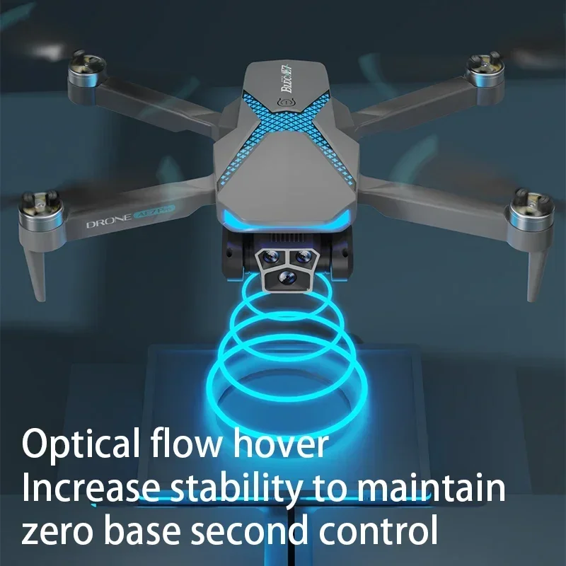 GEETHA-Dron AE7 Triple HD EIS, cámara antivibración, 360 °, evitación de obstáculos, Wifi, plegable, flujo óptico, sin escobillas, FPV