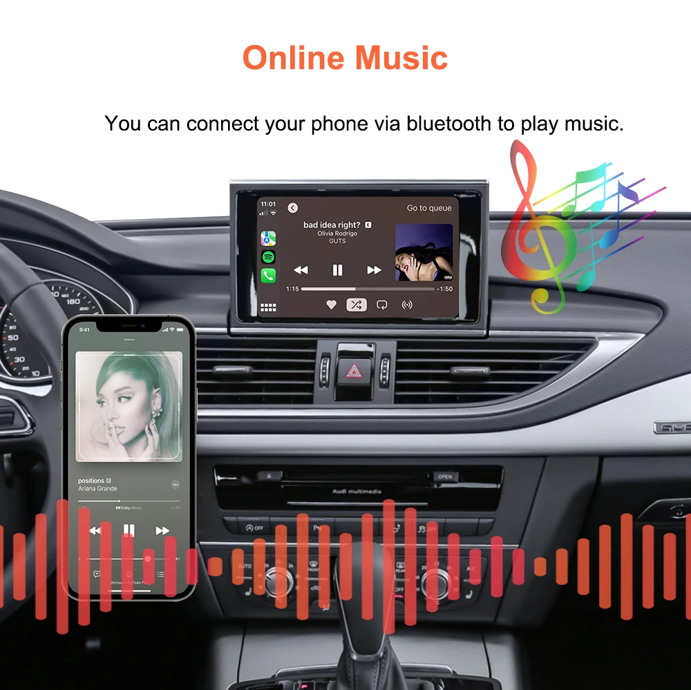 Bonroad Kabelloses Android Auto Modul für Audi A6 A7 RMC 3G MMI MHI2 2012-2018 Carplay Interface Mirror Link Air Play Rückfahrkamera – Detail 10
