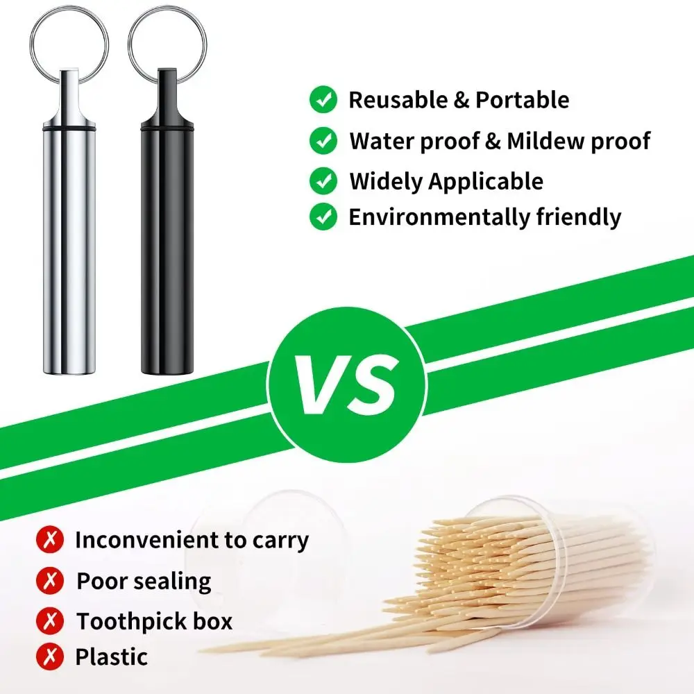 3pcs Aluminium Toothpicks Holders 3.8 X 0.67 Inches Black+Silver+Red Toothpicks Dispenser 0.64 Ounces Toothpick Box Restaurant