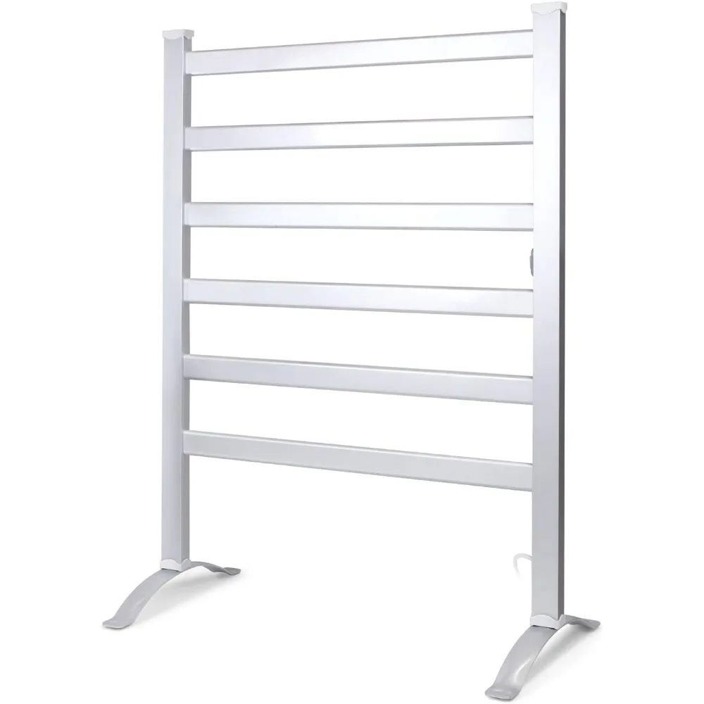 

Towel Warmer and Drying Rack, Heated Towel Rack, Free Standing & Wall Mount (UL Certified) with 6 Bars & Aluminum Frame