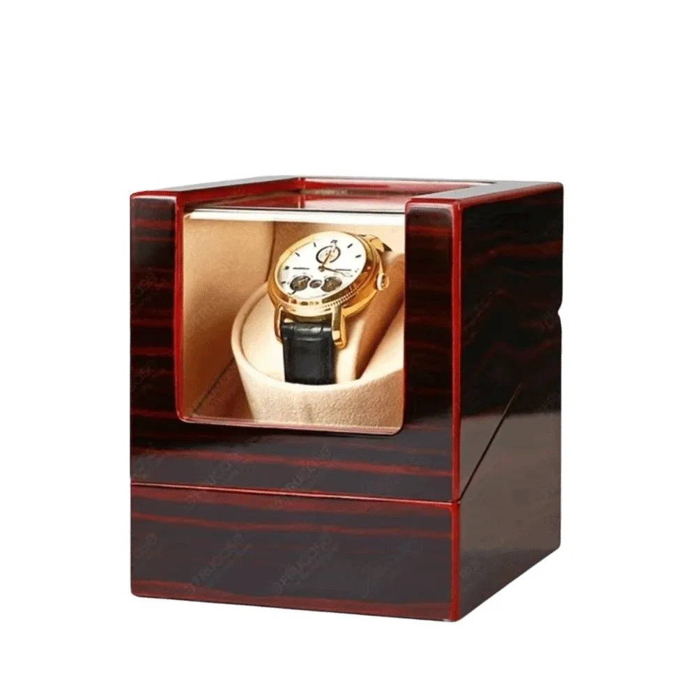 Silent Motor Single Watch Winder Ultra Quiet Wooden Mechanical Watch Winder Watch Display Storage Watch Rotator Travel Use