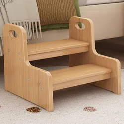 Bamboo Children's Sink Step Ladder Stool Toilet Climbing Step Stools Baby Sink Brush Your Teeth and Wash Face for 2 Step Ladder