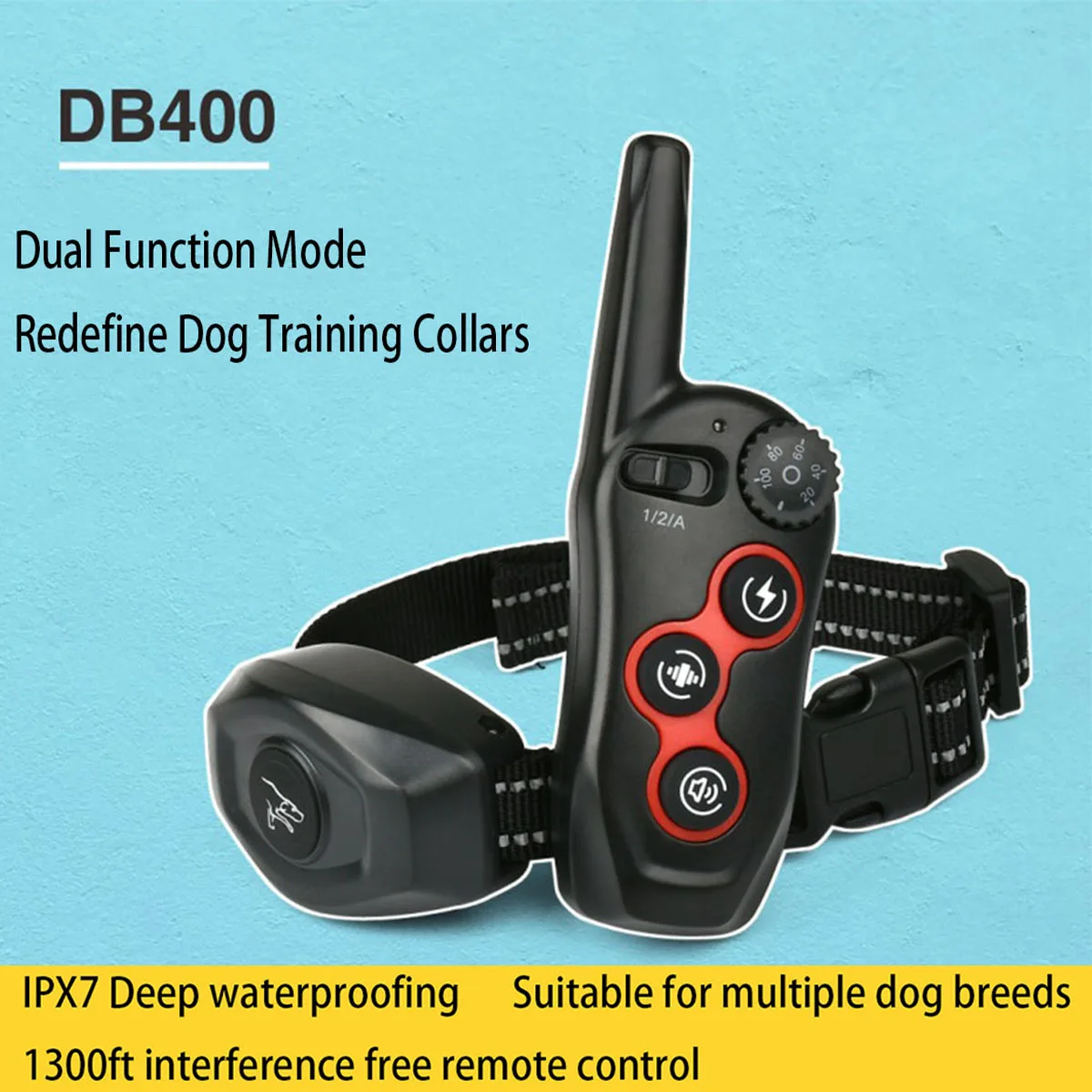 

Waterproof Dog Training Collar Dogs Anti Barking Training Collar for Large Medium Small Dogs Rechargeable E- Collar with Remote