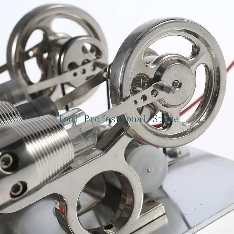 57QF Double Cylinder Stirling Engine Educational Toy Hot Generator