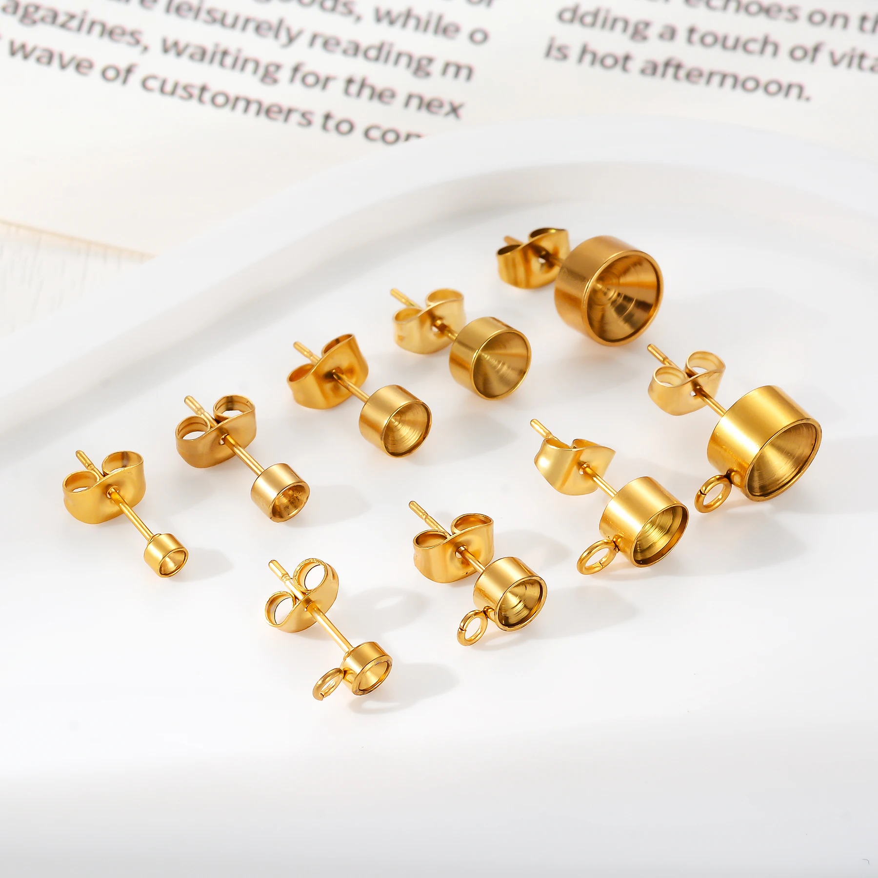 20 Stück Edelstahl-Ohrstecker mit runder Kugel und Schlaufe, 3, 4, 5, 6, 8 mm, passend für DIY-Ohrring-Schmuckherstellung – Detail 3