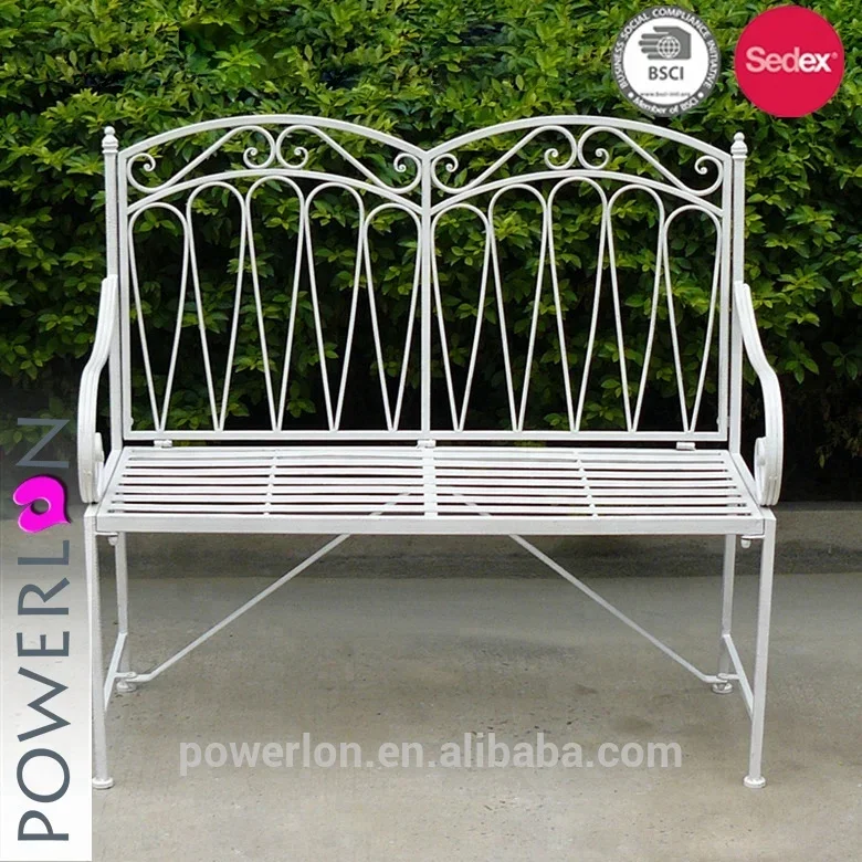 Wrought Iron Folding Outdoor Patio Garden Metal Benches