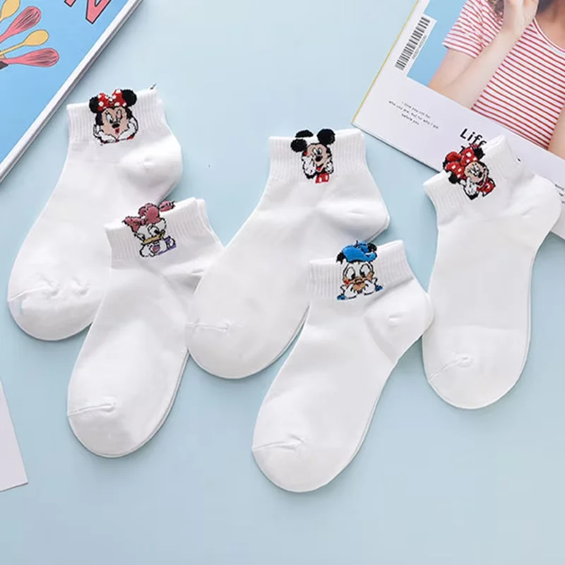 5 Pairs of New Cartoon Cotton Printed Women's Knitted Short Socks Light and Breathable for Summer Daily Wear Ankle Socks