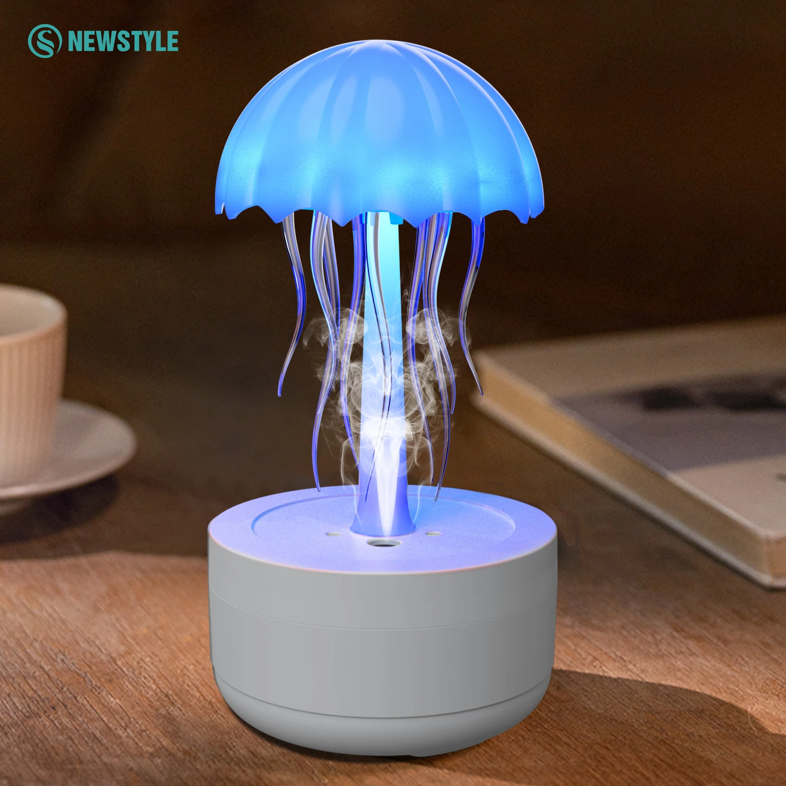 Colorful jellyfish Air humidfier with Night Lights 300ml Water Tank Timing Protection Aromatherapy Essential Oils Aroma Diffuser