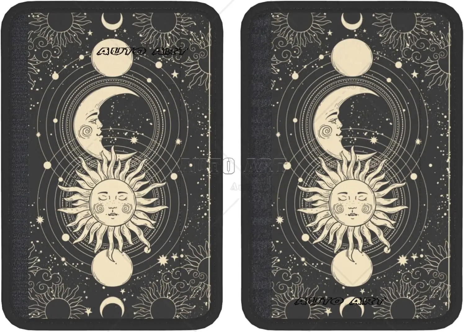 Vintage Sun Moon Stars 2PCS Car Seat Belt Cover Seatbelt Shoulder Protection Cushion Comfortable Strap To Protect