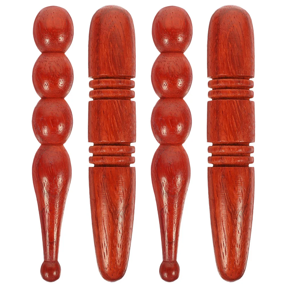 

4Pcs Massage Stick High Grade Wood Body and Foot Massaging Rod for Acupoint Scraping Portable Manual Massage Tool Home Travel