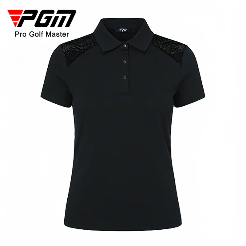 

Женские рубашки-поло PGM Golf, весенне-летние топы с кружевом на плечах, одежда для тенниса YF887
