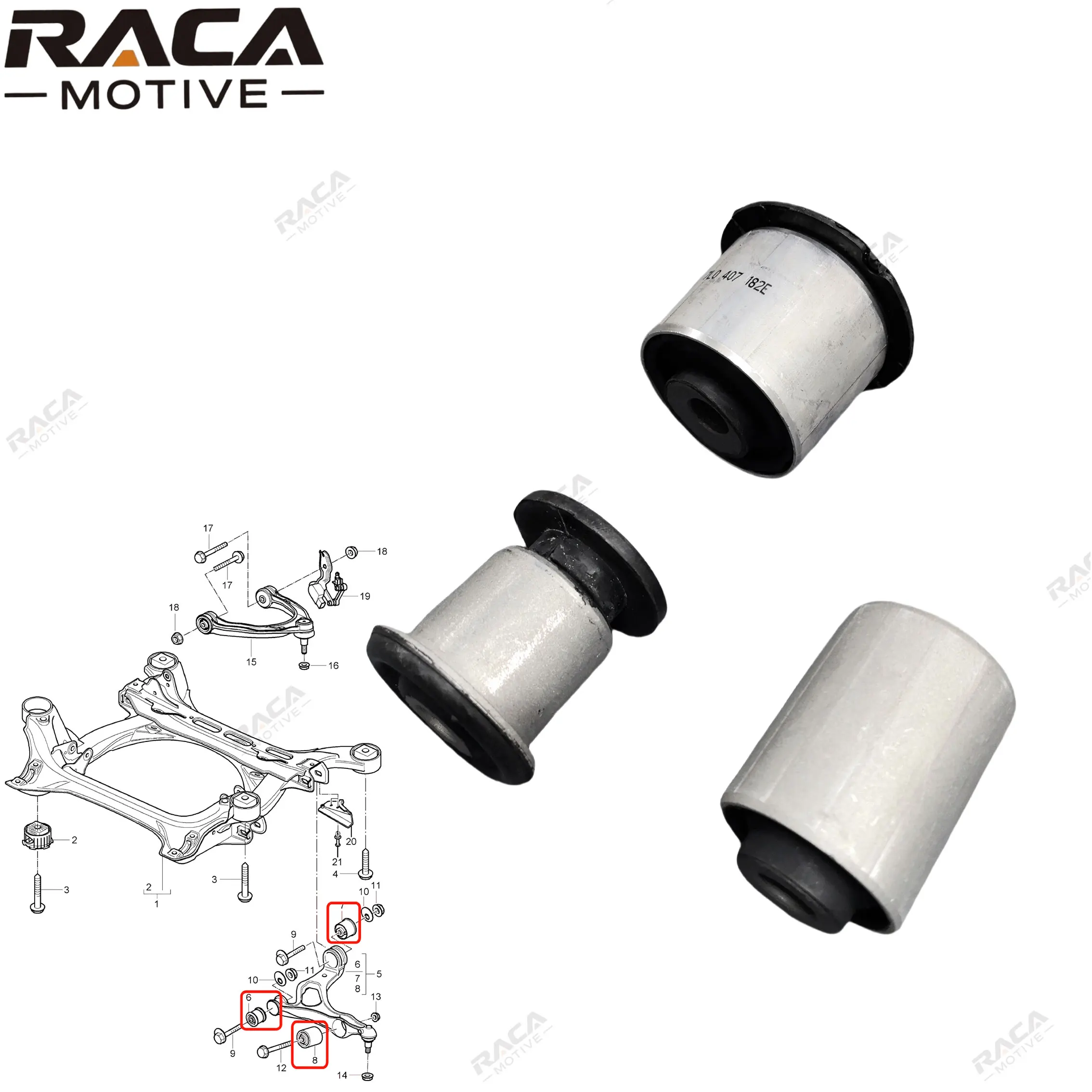 

Набор из 3 втулок нижнего рычага переднего моста для Porsche Cayenne (9Pa) 2003-2010 95534158810 95534124204 95534324301