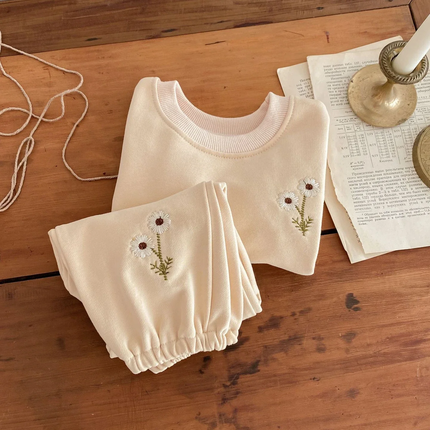 2025 Spring New in Kids Casual Clothing Set Children Girls Embroidery Flower Top Sweatshirts+pants Toddler Baby Outwear 2pcs