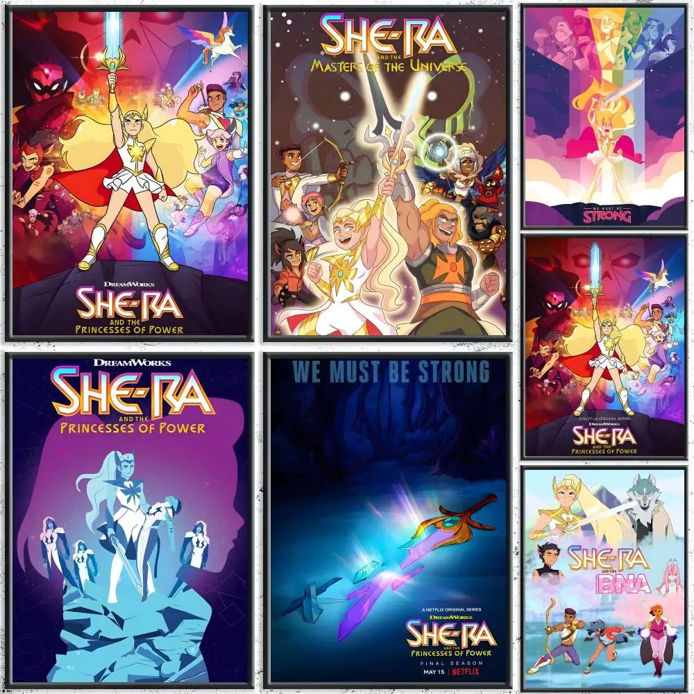 Póster de She-Ra y las princesas del poder, arte de pared autoadhesivo impermeable HD, uso en múltiples escenas, mejor selección de regalos