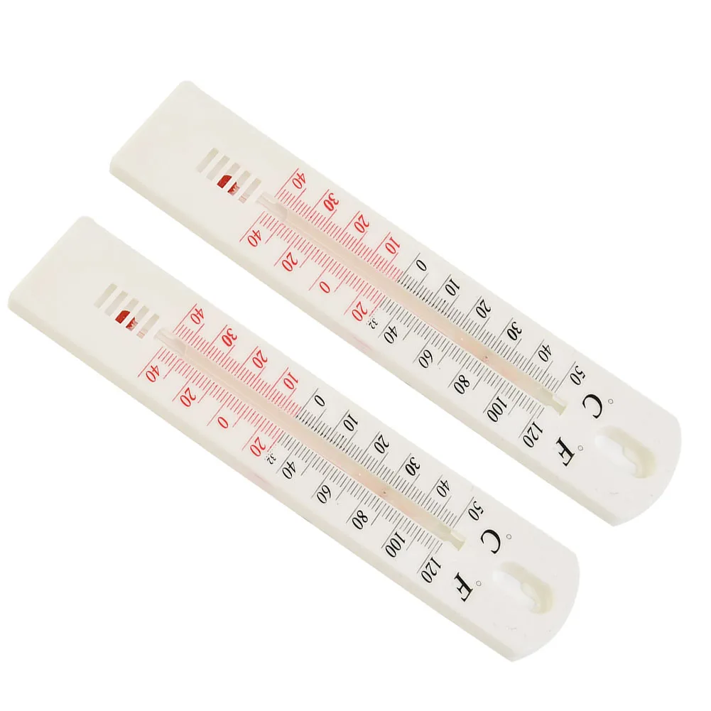 

Office Warehouse Wall Thermometer Hang -50℃-+50℃ High Impact Styrene Kerosene Filled Resistant 195x40x6mm 2pcs Accurate