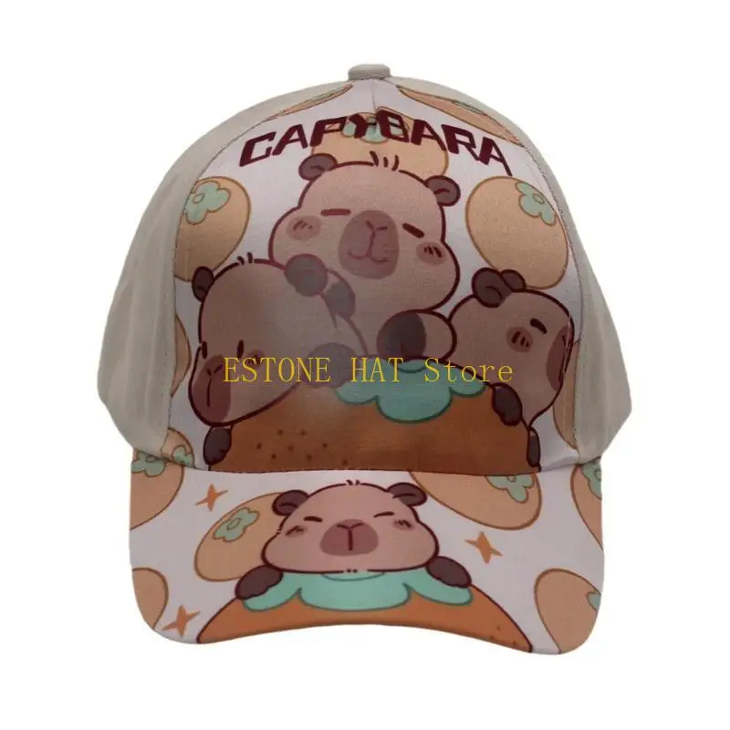 49MF Youthful Print Hat Trendy Portable Hat Soft Fashionable Baseball Hat