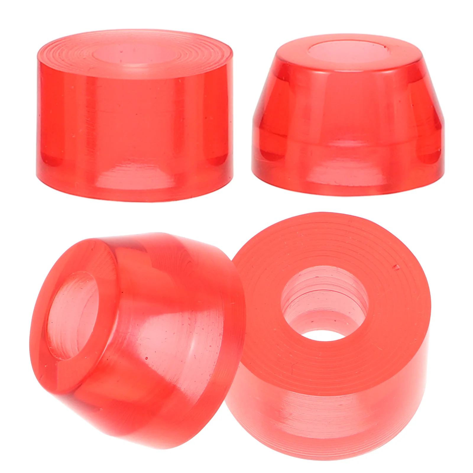 4 Pcs Skateboard Shock Pad Riser Pads Bearing Four Wheels Long Truck Bushings Pu Cup Roller Toe Stoppers Bracket