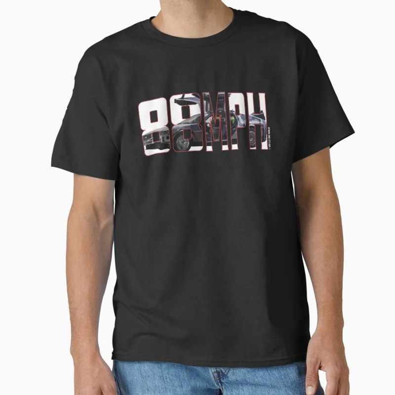 

88 MPH 80 classic movie Back to the Future Delorian Time Machine Car gift T-shirt for time travel fans Large size Tops