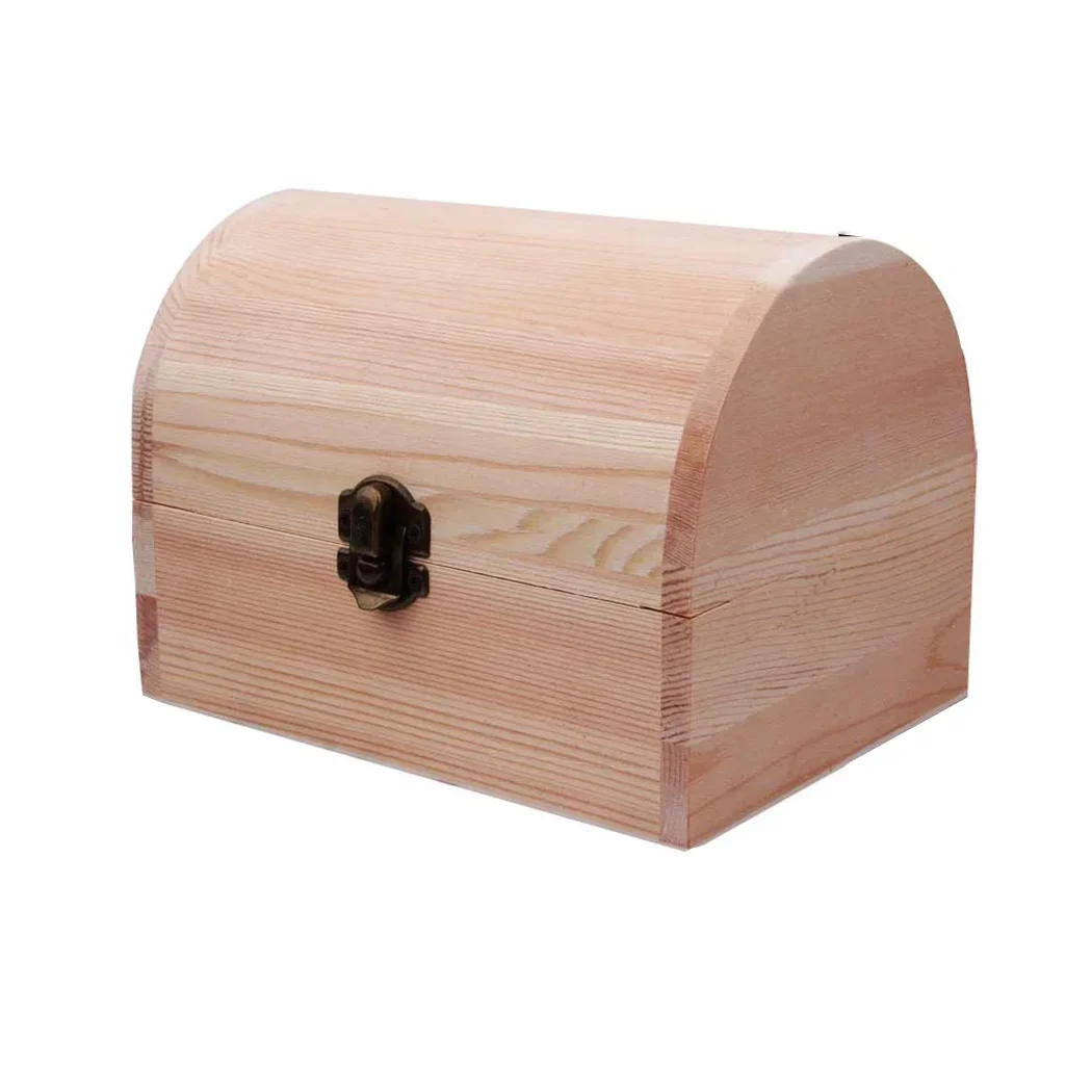 Decorate Wooden box Trinket Craft Keepsake Pine Plain Small/Large Storage Wedding Wooden Arched Hinged Practical