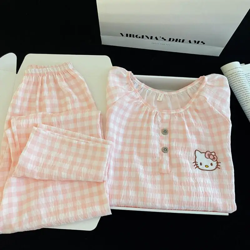 

Женский теплый домашний комплект для сна 2026 – пижама с мультяшной вышивкой, круглым вырезом, уютная одежда для отдыха и сна