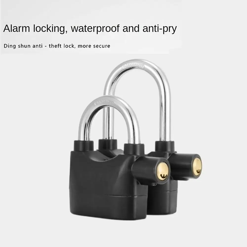 Alloy Steel Anti-theft Alarm Lock Padlock with 1.5m Steel Cable 110 DB Motorcycle Ring Lock Long Life Electric Bicycle Lock