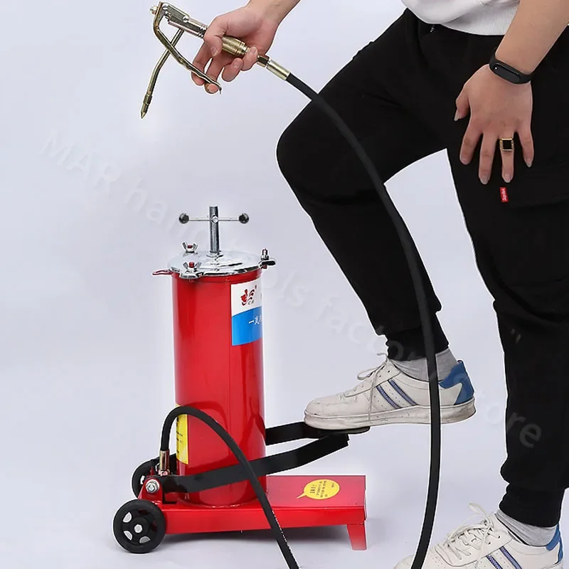 Grease Machine 4L 6L 8L 10L Pedal Type Grease Injection Machine Universal Manual Grease Gun High-pressure Oiler Hose Lubricator