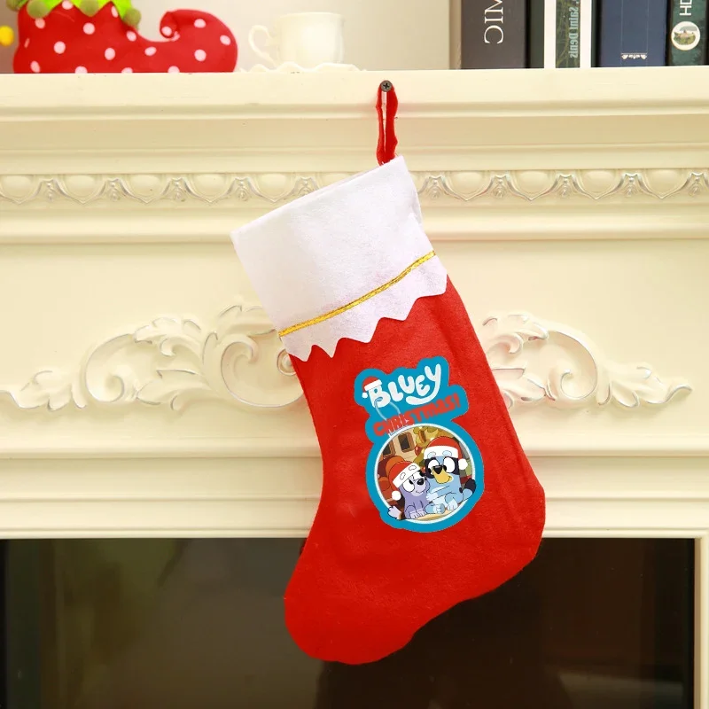 

blueys Christmas Stockings Sack Xmas Gift Candy Bag Christmas Decoration for Home New Year Sock Christmas Tree Decoration