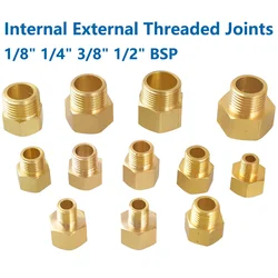 10 Stuks Mannetje Naar Vrouwtje Manometer Conversie Koperen Verbinding Snelkoppelingsadapter Messing Fitting 1/8 