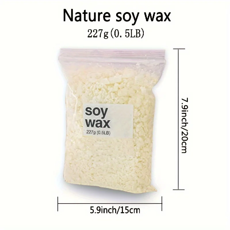 Cera de Soja, Perlas de Cera de Abeja, 0.5/227G, 100% Premium, Adecuada para Hacer Velas Aromáticas, Materiales para Moldes de Cera Hechos a Mano