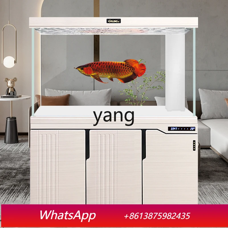 

LTM large floor fish tank bottom filter living room Chinese home light luxury intelligent entrance screen partition