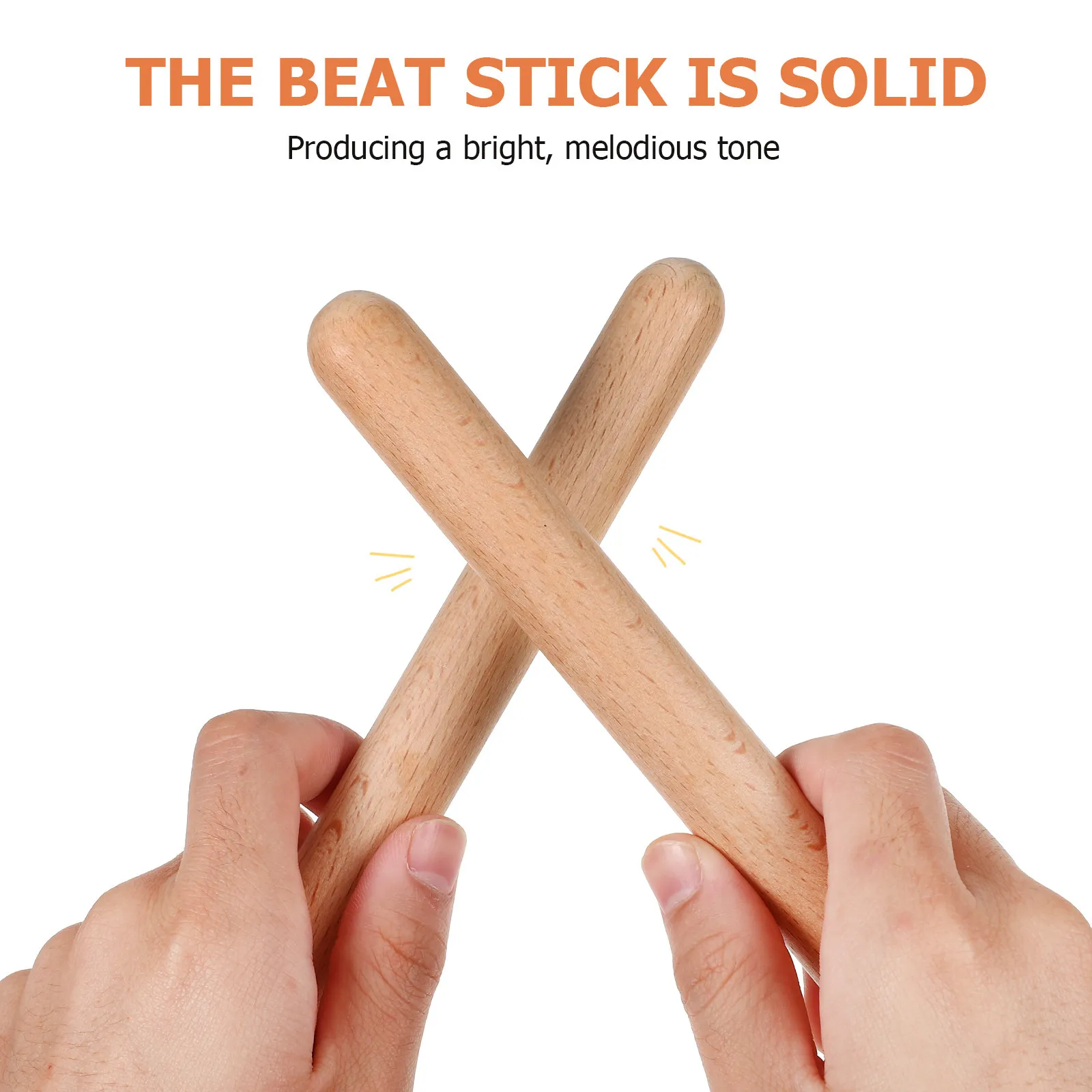 1Set Wooden Percussion Instrument Egg Shaker Rhythm Stick Natural Wood Color for Kids Music Training Beginners