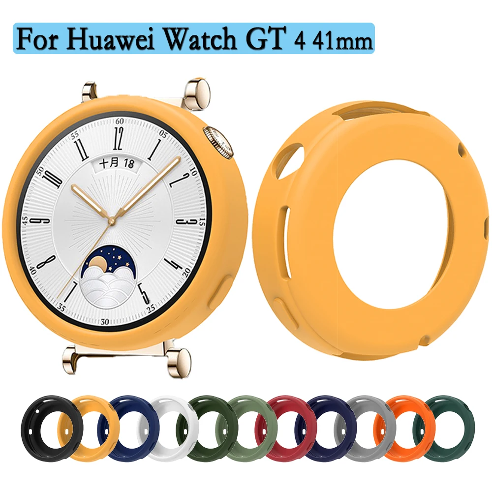 Soft Silicone Case For Huawei Watch GT4 41mm Rubber Watchband Protective Shell Bracelet Super Light Watch Accessories