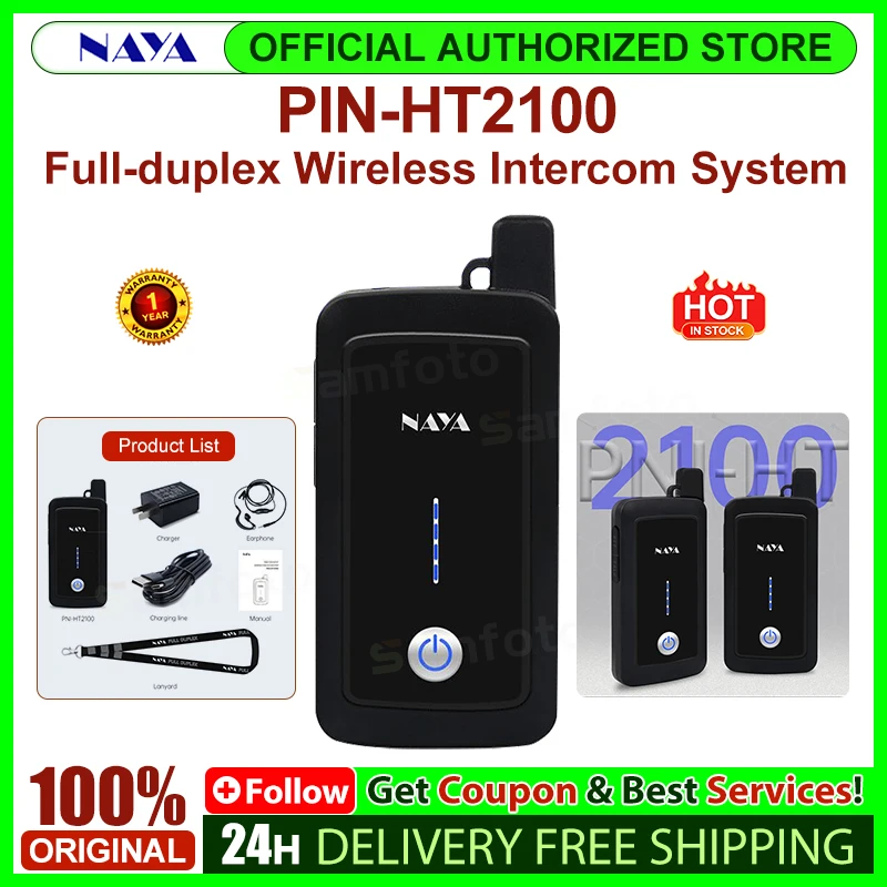 NAYA PIN-HT2100 système d'interphone interne sans fil duplex intégral interphone sans fil réseau IP à distance multi-utilisateurs longue portée