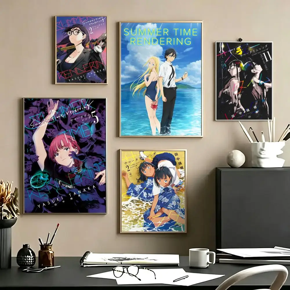 anime Summer Time Rendering Poster Poster HD Self Adhesive Waterproof Art Print Wall Decor for Bedroom Living Room Home Gift