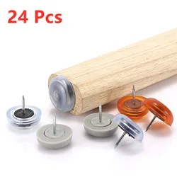 24pcs móveis almofadas de perna cadeira pernas mesa de café armário de cabeceira protetor de chão tampa de fundo redondo anti derrapante pvc pés thumbtack